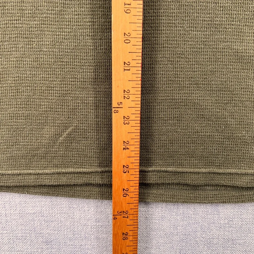 Polo Ralph Lauren Waffle Knit‎ Thermal Long Sleeve Shirt Mens Medium Olive Green
